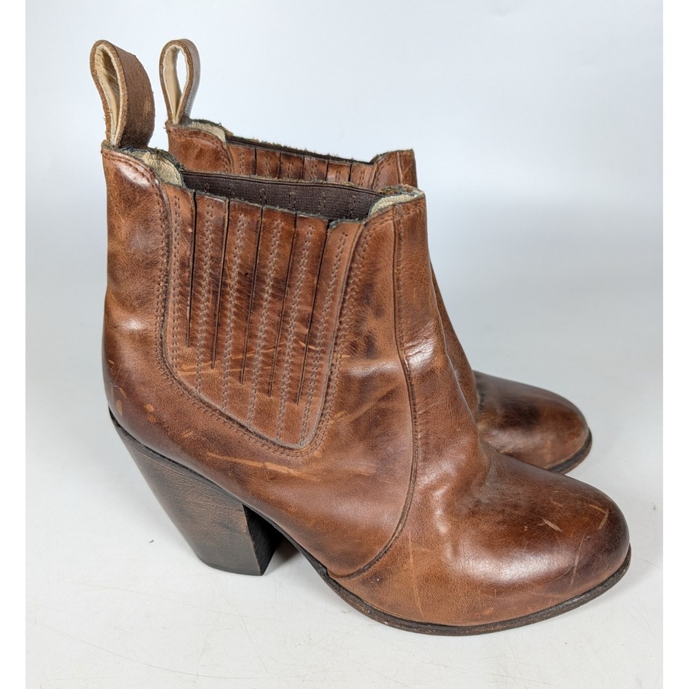 Freebird by Steven FB Morgan Women Distressed Brown Leather Ankle Boots Size 7